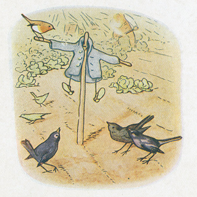 Peter Rabbit's coat on a pole